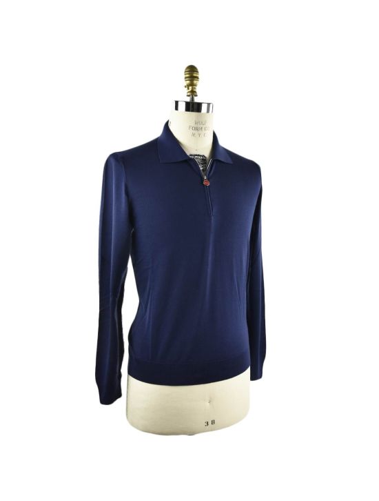 Kiton KITON BLue Wool Sweater Polo Blue 001