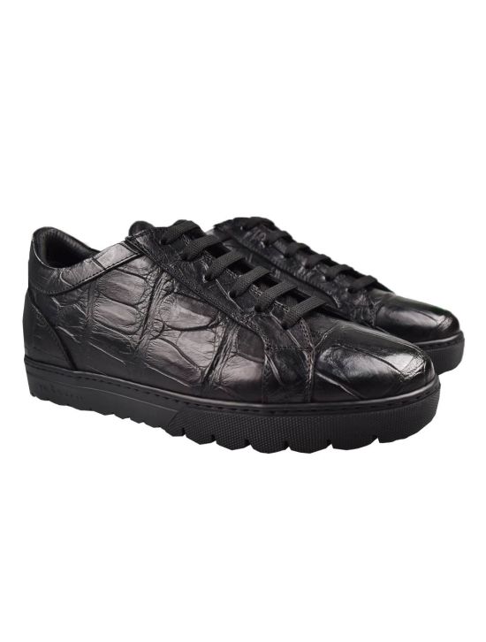 Kiton Kiton Black Crocodile Sneakers SUIB Black 000