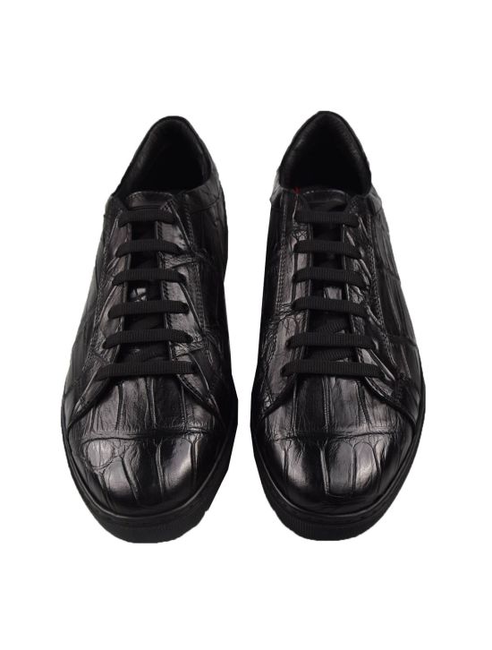 Kiton Kiton Black Crocodile Sneakers SUIB Black 001