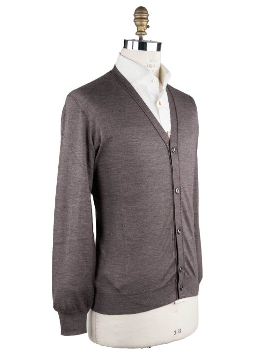 Cesare Attolini Cesare Attolini Brown Cashmere Silk Sweater Cardigan Brown 001