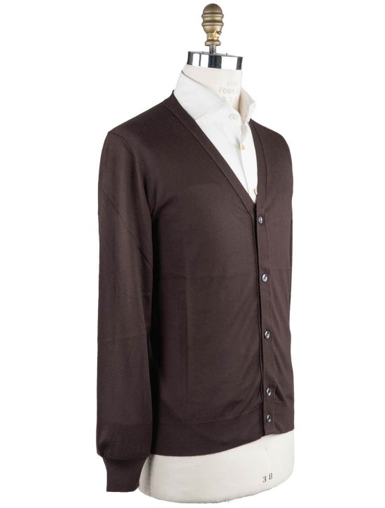 Cesare Attolini Cesare Attolini Brown Cashmere Silk Sweater Cardigan Brown 001