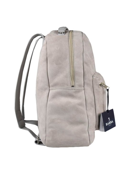 Barba Napoli Barba Napoli Gray Leather Suede Backpack Gray 001