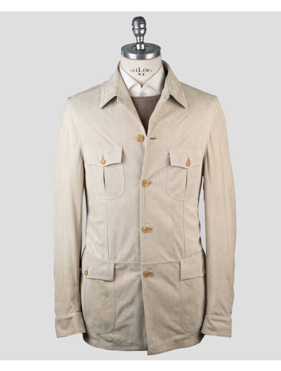 Cesare Attolini Cesare Attolini Beige Leather Suede Coat Beige 000