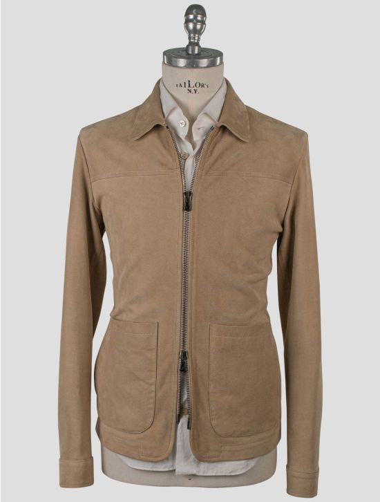 Isaia Isaia Beige Leather Suede Coat Beige 000