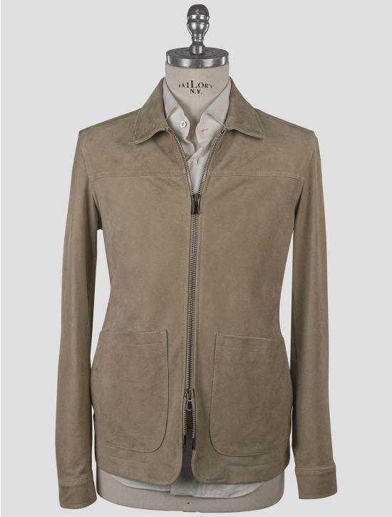 Isaia Isaia Beige Leather Suede Coat Beige 000