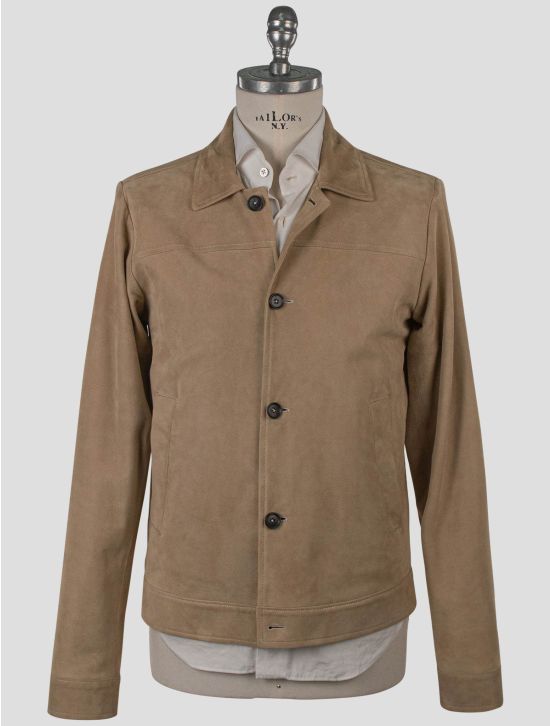 Isaia Isaia Beige Leather Suede Coat Beige 000