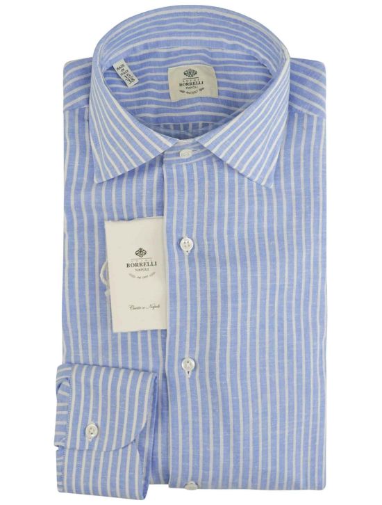 Luigi Borrelli Luigi Borrelli Blue White Linen Shirt Blue / White 000