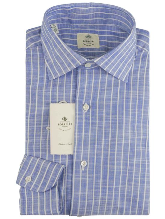 Luigi Borrelli Luigi Borrelli Blue White Linen Shirt Blue / White 000