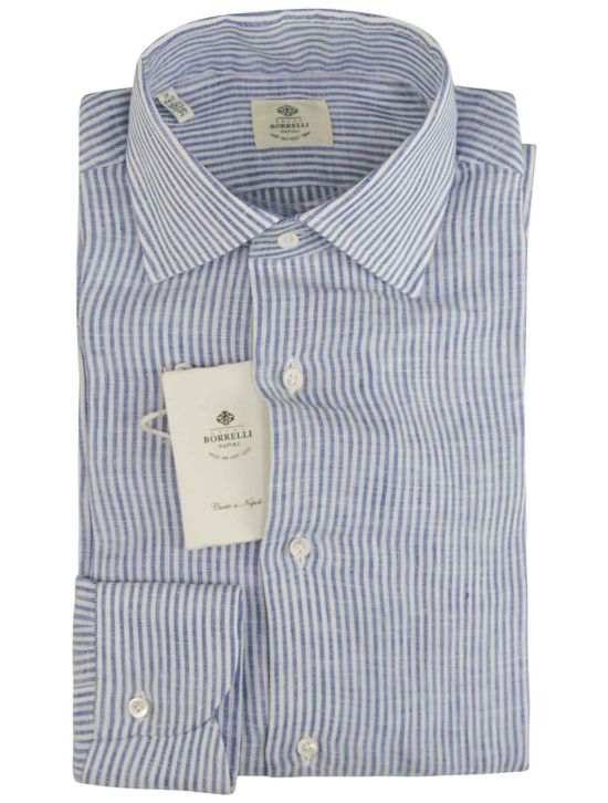 Luigi Borrelli Luigi Borrelli Blue White Linen Shirt Blue / White 000