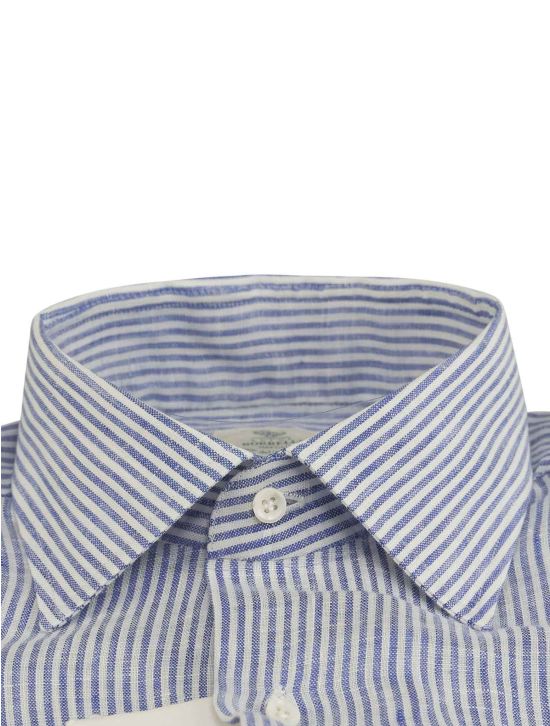 Luigi Borrelli Luigi Borrelli Blue White Linen Shirt Blue / White 001