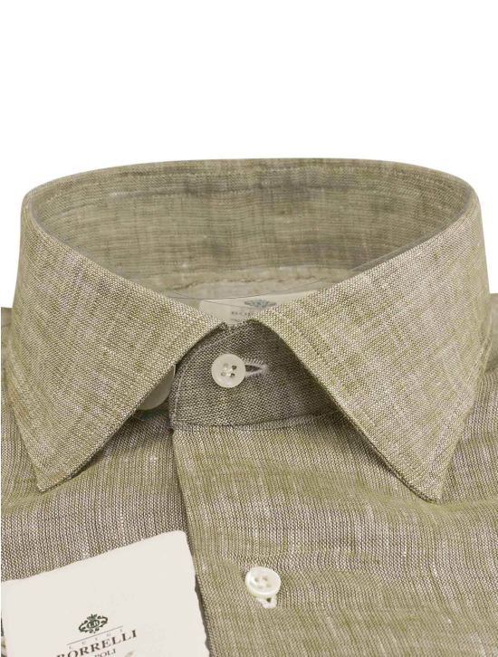 Luigi Borrelli Luigi Borrelli Green Linen Shirt Green 001