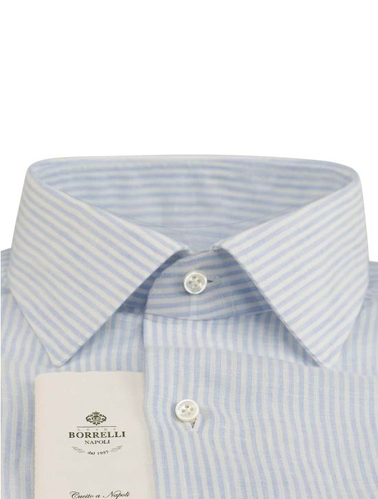 Luigi Borrelli Luigi Borrelli Blue White Linen Shirt Blue / White 001