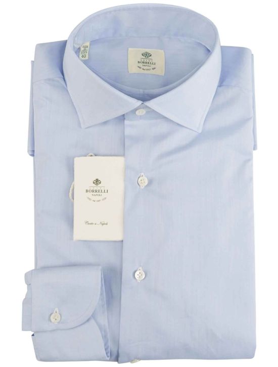 Luigi Borrelli Luigi Borrelli Light Blue Cotton Shirt Light Blue 000