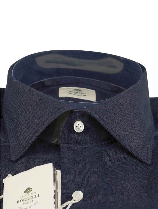 Luigi Borrelli Luigi Borrelli Dark Blue Linen Shirt Dark Blue 001