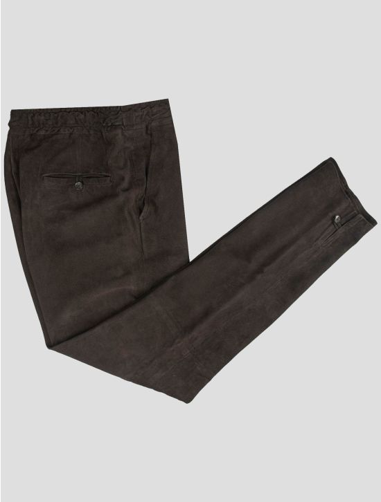 Isaia Isaia Brown Leather Lamb Pants Brown 000