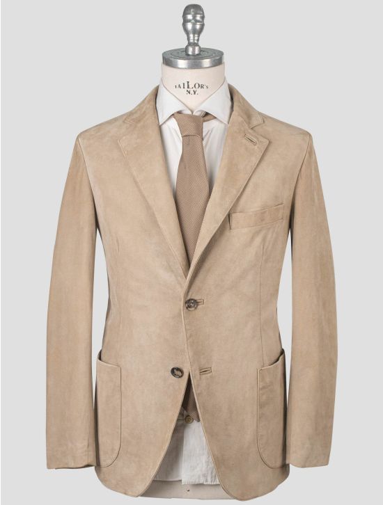 Isaia Isaia Beige Leather Blazer Beige 000