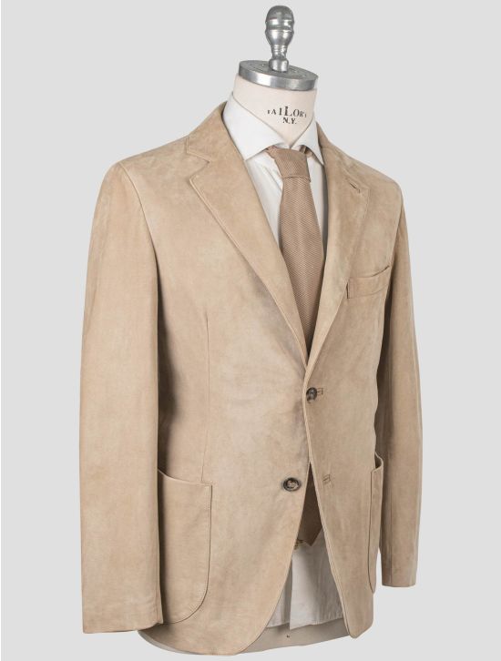 Isaia Isaia Beige Leather Blazer Beige 001