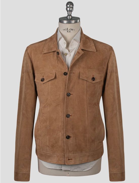 Isaia Isaia Beige Leather Suede Coat Beige 000