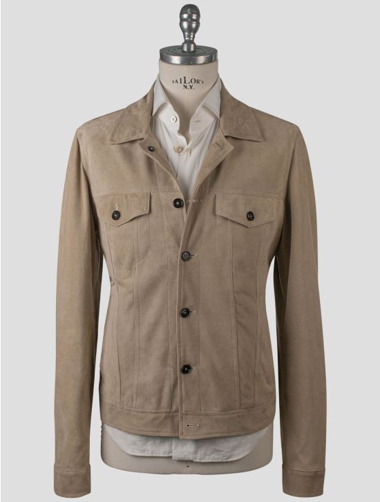 Isaia Isaia Beige Leather Suede Coat Beige 000