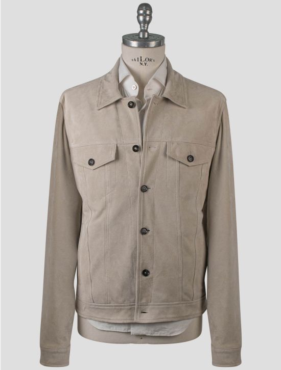 Isaia Isaia Beige Leather Suede Coat Beige 000