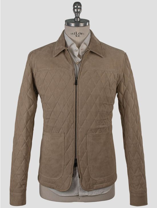 Isaia Isaia Beige Leather Suede Coat Beige 000