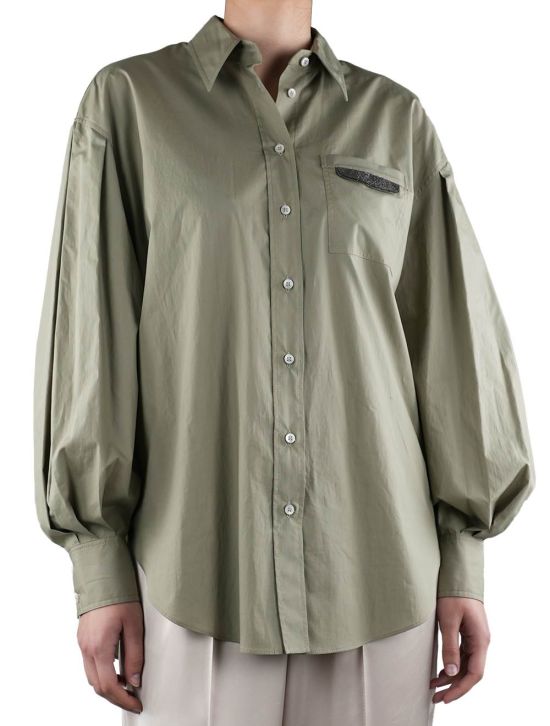 Brunello Cucinelli Brunello Cucinelli Green Cotton Shirt Woman Green 001