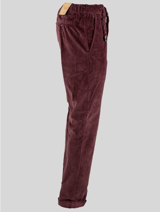 Marco Pescarolo Marco Pescarolo Burgundy Cotton Ea Velvet Pants Burgundy 001