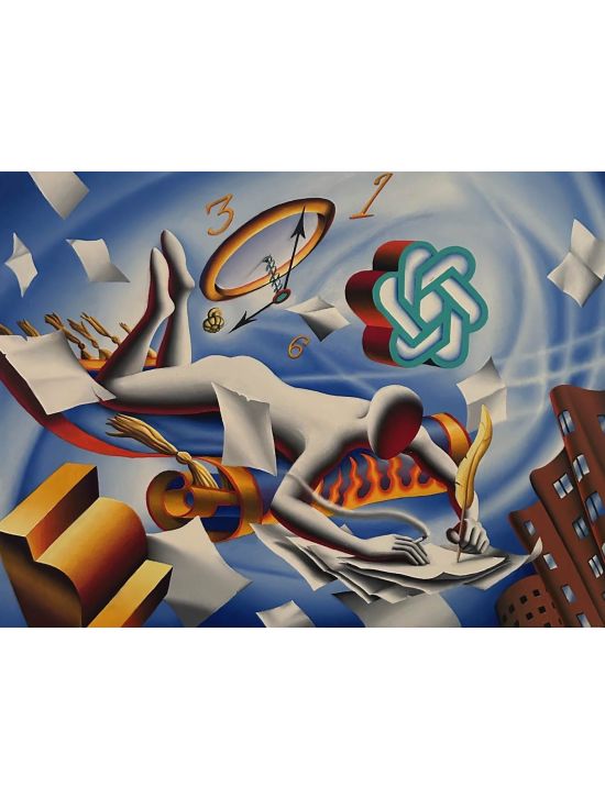 Mark Kostabi Mark Kostabi Multicolor Painting 45x60 Cm Multicolor 000