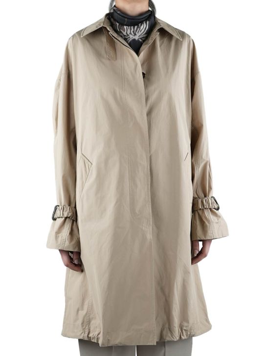 Brunello Cucinelli Brunello Cucinelli Beige Poliestere Cotton Trench Coat Woman Beige 001