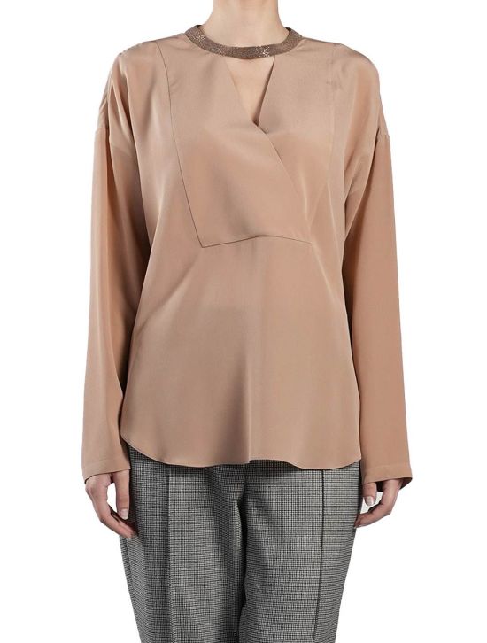 Brunello Cucinelli Brunello Cucinelli Beige Silk Shirt Beige 000