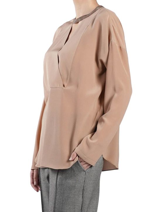 Brunello Cucinelli Brunello Cucinelli Beige Silk Shirt Beige 001