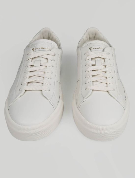 Santoni Santoni White Leather Sneakers White 001