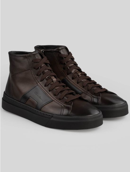 Santoni Santoni Brown Leather Sneakers Brown 000