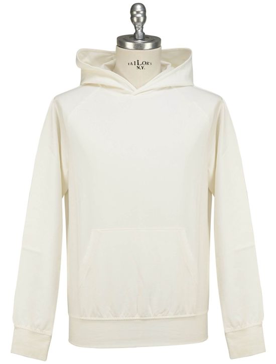 Isaia Isaia White Cotton Pa Ea Sweater Hood White 000