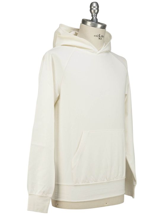 Isaia Isaia White Cotton Pa Ea Sweater Hood White 001