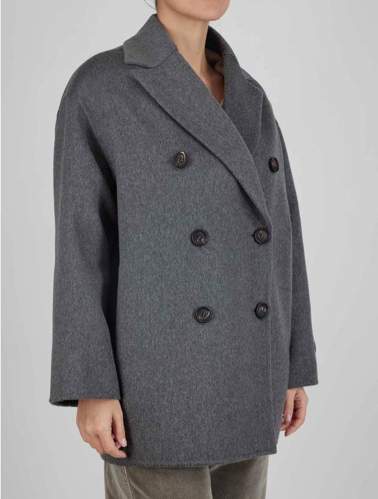 Brunello Cucinelli Brunello Cucinelli Gray Cashmere Coat Woman Gray 001