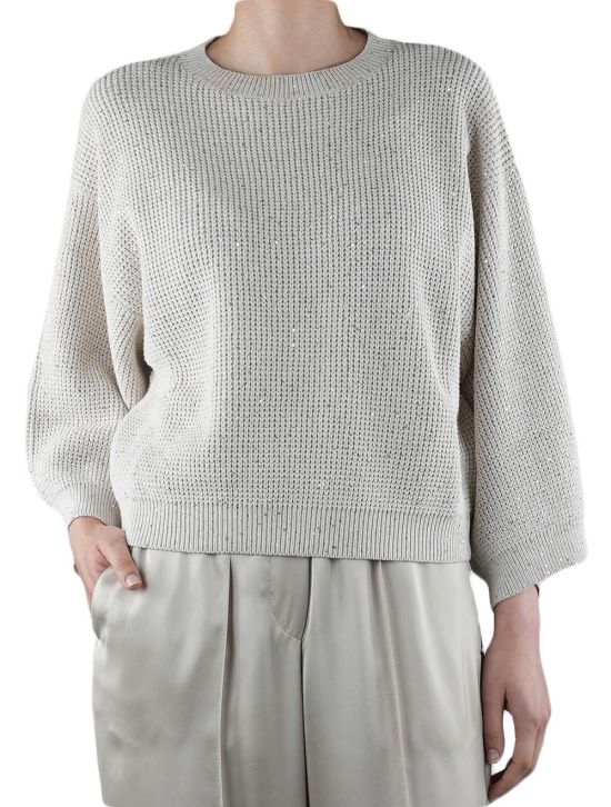 Brunello Cucinelli Brunello Cucinelli Beige Cotton Pl Sweater Crewneck Woman Beige 001