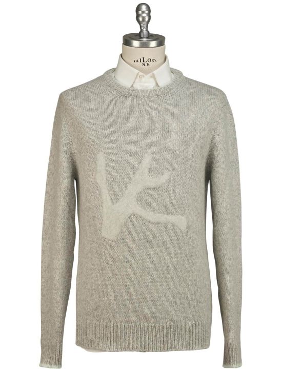 Isaia Isaia Blue Cashmere Sweater Crewneck Gray 000