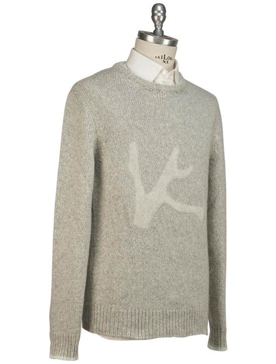 Isaia Isaia Blue Cashmere Sweater Crewneck Gray 001