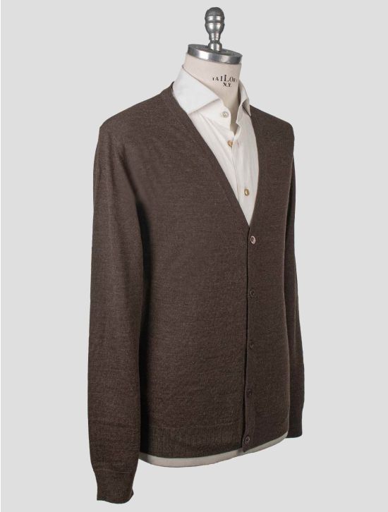 Isaia Isaia Brown Wool Sweater Cardigan Brown 001