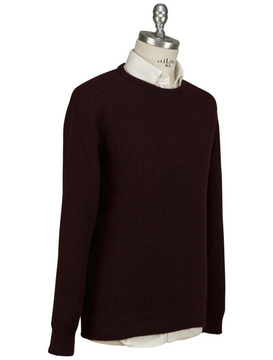 Isaia Isaia Burgundy Cashmere Sweater Crewneck Burgundy 001