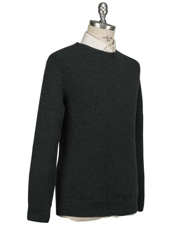 Isaia Isaia Green Cashmere Sweater Crewneck Green 001