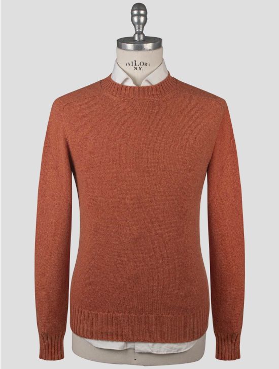 Isaia Isaia Orange Cashmere Sweater Crewneck Orange 000