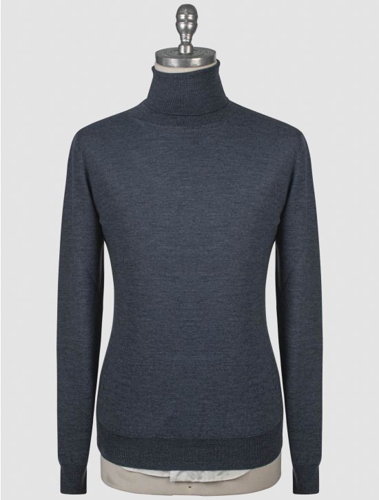 Isaia Isaia Blue Virgin Wool Sweater Turtleneck Blue 000