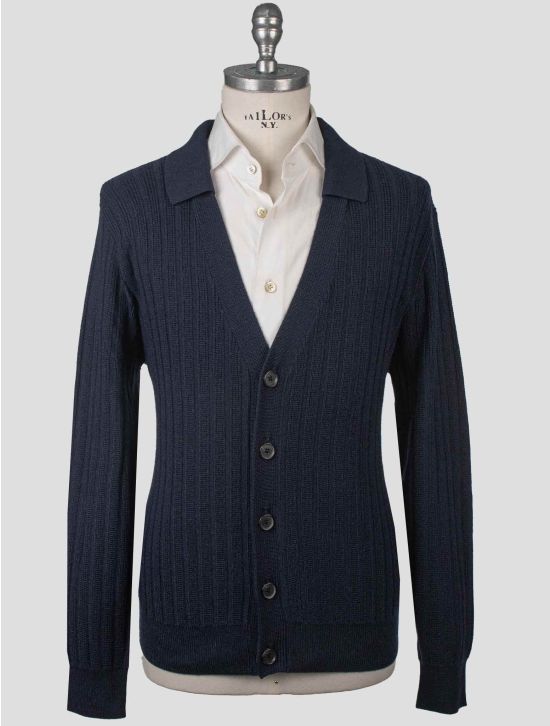 Isaia Isaia Blue Wool Silk Cashmere Sweater Cardigan Blue 000