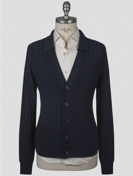 Isaia Isaia Blue Wool Silk Cashmere Sweater Cardigan Blue 000