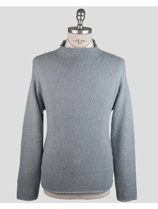 Isaia Isaia Light Blue Cashmere Silk Sweater Half Neck Light Blue 000