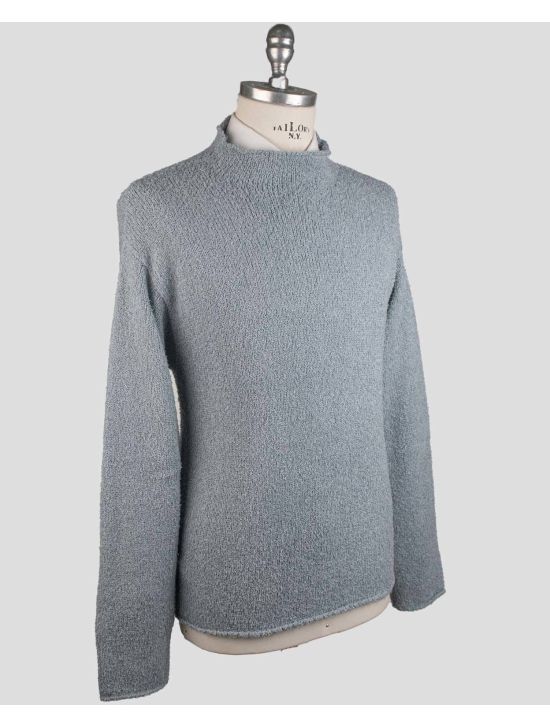 Isaia Isaia Light Blue Cashmere Silk Sweater Half Neck Light Blue 001