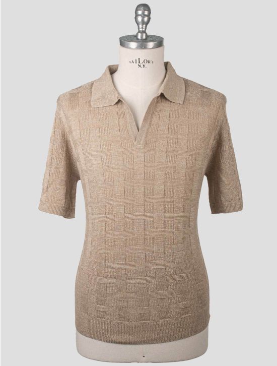 Isaia Isaia Beige Linen Silk Polo Beige 000