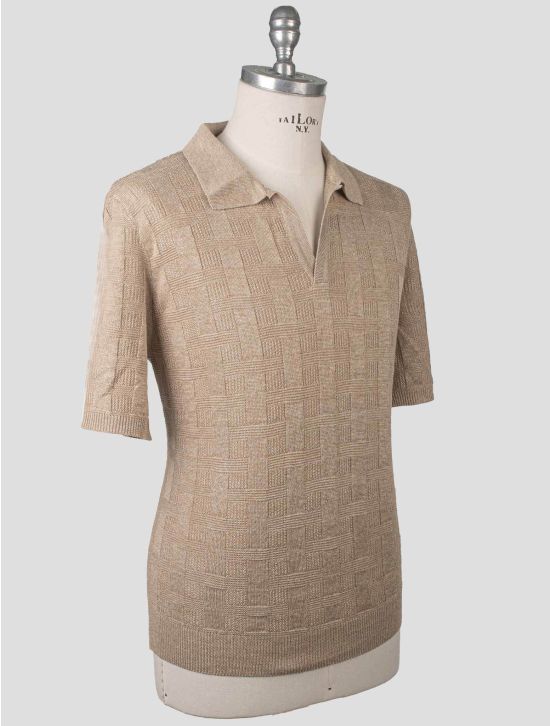 Isaia Isaia Beige Linen Silk Polo Beige 001